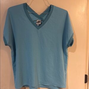 Ivy Jane Light Blue V-Neck Blouse